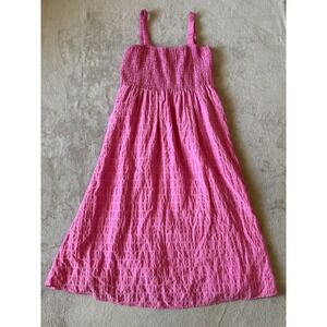 Chelsea28 Size Large Smocked Midi Dress in Pink‎ Wildflower Sleeveless